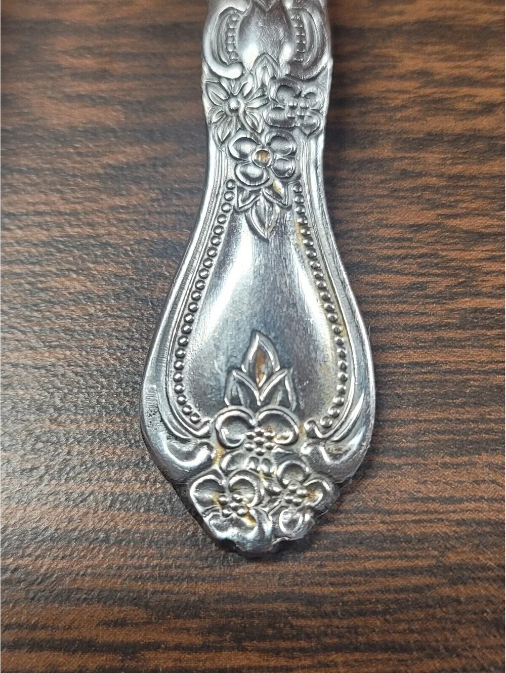 Vintage Stainless Steel Spoon and Fork Set with Ornate Floral Handles